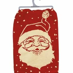 Best Pirce ⌛ Primitives By Kathy Red & Beige Santa Face Dish Towel 🎁