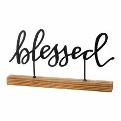 Top 10 🤩 Primitives By Kathy Black Metal & Wood 'Blessed' Shelf Sitter Décor 🎁