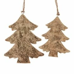 Hot Sale 🤩 Primitives By Kathy Brown Wood 🎄 Christmas Tree Ornament - Set Of Two 💯