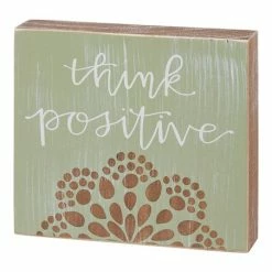 Brand new ⌛ Primitives By Kathy Green 'Think Positive' Block Sign 🔔