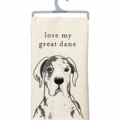 Deals 🎉 Primitives By Kathy Cream 'Love My Great Dane' Dish Towel ⭐