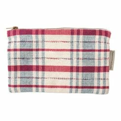 Best Pirce 😉 Primitives By Kathy Pink & Blue Plaid Zip Pouch 💯