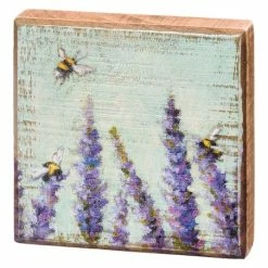 Wholesale 🎁 Primitives By Kathy Purple Bumblebee & Lavender Block Sign 🔔