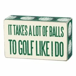 New 🛒 Primitives By Kathy 'It Takes A Lot Of Balls' Box Sign ✔️