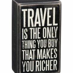 Best Sale 🔥 Primitives By Kathy 'Travel Is The Only Thing' Block Sign ⭐