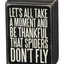 Top 10 🧨 Primitives By Kathy 'Spiders Don't Fly' Box Sign 😍