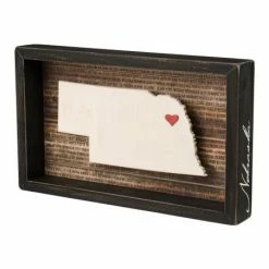 Hot Sale 👍 Primitives By Kathy Nebraska Heart-Detail Box Sign 😉