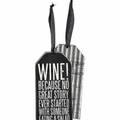 New 🎁 Primitives By Kathy 'Wine Because' Bottle Gift Tag 🛒