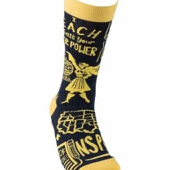 Best Pirce 👍 Primitives By Kathy Black 'I Teach' 🧦 Socks - Adult ✔️