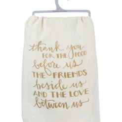 Coupon 😀 Primitives By Kathy Off-White & Light Brown 'Thank You For' Dish Towel ⌛