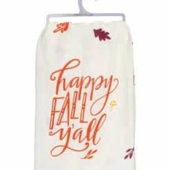 Brand new ✔️ Primitives By Kathy Off-White & Orange 'Happy Fall Y'all' Dish Towel 😍
