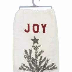 Promo 🎉 Primitives By Kathy White 'Joy' Tree Dish Towel 🛒