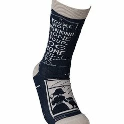 Best Sale 🌟 Primitives By Kathy Black & White 'Dog Is Home' 🧦 Socks - Adult ✨