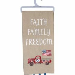 Discount 🔔 Primitives By Kathy Brown 'Faith Family Freedom' Dish Towel 👏