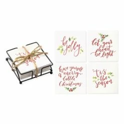 Brand new ❤️ Primitives By Kathy 'Tis The Season' Coaster - Set Of Four 🎁