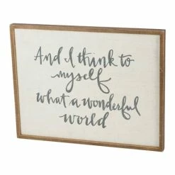 Best reviews of 🎉 Primitives By Kathy 'What A Wonderful World' Inset Box Sign ❤️