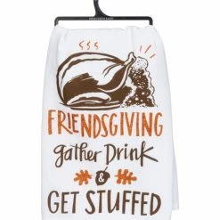 Outlet 👍 Primitives By Kathy 'Friendsgiving Gather Drink & Get Stuffed' Dish Towel ⌛