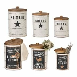 Deals 🤩 Primitives By Kathy Farmhouse Tin Canisters - Set Of Three 🎉