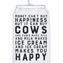 Best reviews of 🔔 Primitives By Kathy White 'Money Can't Buy Happiness But It Can Buy Cows' Dish Towel 🤩