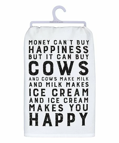Best reviews of π Primitives By Kathy White 'Money Can't Buy Happiness But It Can Buy Cows' Dish Towel π€©
