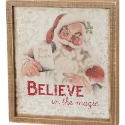 New 🔥 Primitives By Kathy 'Believe In The Magic' Distressed Inset Box Sign 🛒