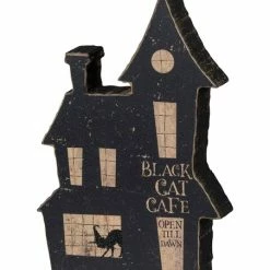 Coupon ⌛ Primitives By Kathy 'Black Cat Café' Chunky Shelf Sitter 😀