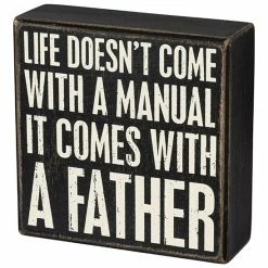 Brand new 🌟 Primitives By Kathy Black 'Comes With A Father' Block Sign ⭐