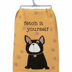 Best Sale 🧨 Primitives By Kathy Yellow 'Fetch It' Dish Towel ✔️
