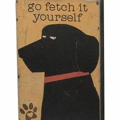 Discount 🛒 Primitives By Kathy Brown & Black 'Go Fetch It Yourself' Box Sign 😍
