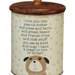 Discount 🌟 Primitives By Kathy Beige Paw Print 'I Love You Like Peanut Butter' Treats Canister 👍
