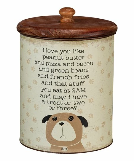 Discount π Primitives By Kathy Beige Paw Print 'I Love You Like Peanut Butter' Treats Canister π