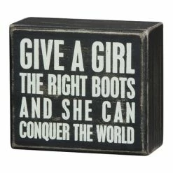 Brand new 👍 Primitives By Kathy 'Conquer The World' Wall Sign 💯