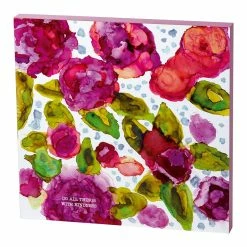 Buy 👍 Primitives By Kathy Pink & Green Floral 'Do All Things With Kindness' Box Sign 👍