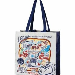 Buy 😉 Primitives By Kathy White & Blue 'Minnesota' Market Tote 💯