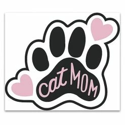 Brand new 👍 Primitives By Kathy Black & Pink 'Cat Mom' Car Magnet 💯