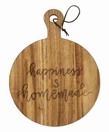 Best deal π Primitives By Kathy Natural Brown 'Happiness Is Homemade' Round Cutting Board π