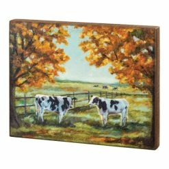 Hot Sale 🔔 Primitives By Kathy Green Cows Block Sign 🔔