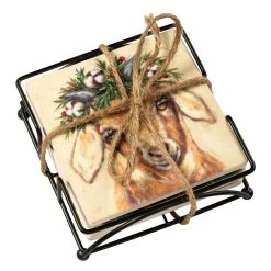 Hot Sale 👍 Primitives By Kathy Beige Festive Farm Coaster - Set Of Four 👍