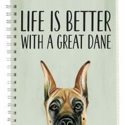 Buy ❤️ Primitives By Kathy Mint 'Life Is Better With A Great Dane' Spiral Notebook 💯