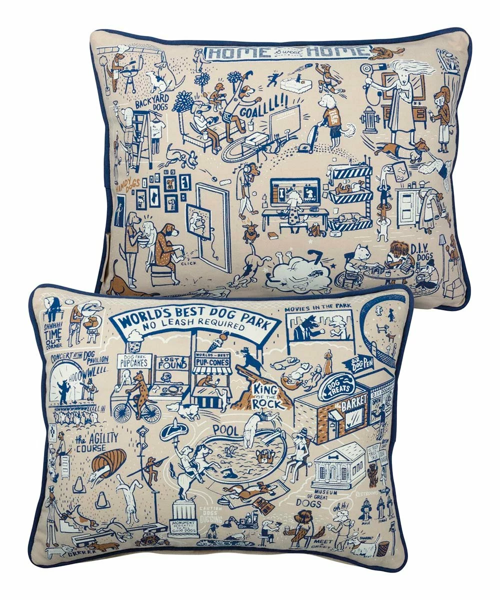 Best deal ⌛ Primitives By Kathy Beige 'Dog Park' Throw Pillow ⭐ - Image 3