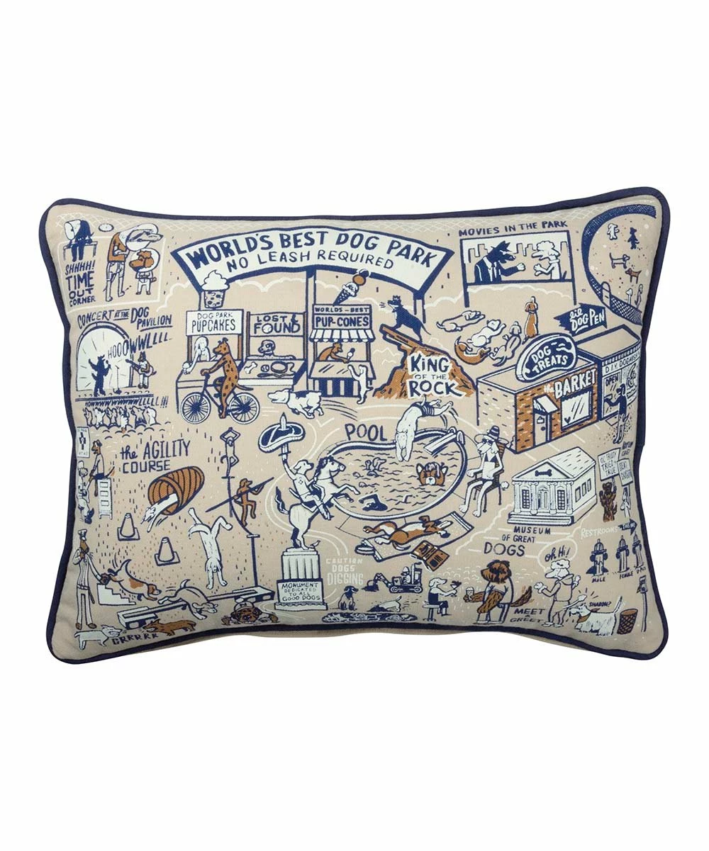 Best deal ⌛ Primitives By Kathy Beige 'Dog Park' Throw Pillow ⭐