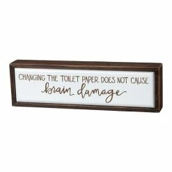 Best deal 🔥 Primitives By Kathy Brown & White 'Brain Damage' Plaque ❤️