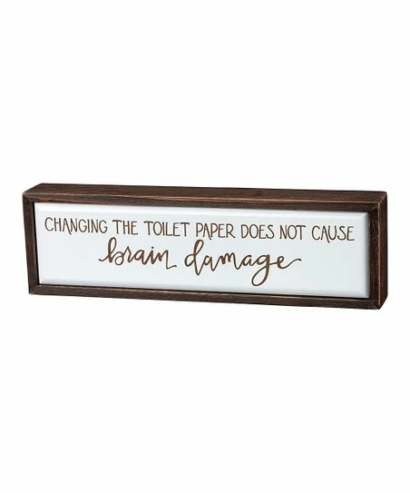 Best deal 🔥 Primitives By Kathy Brown & White 'Brain Damage' Plaque ❤️