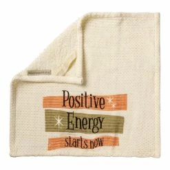 Best Pirce 🎉 Primitives By Kathy Beige & Orange 'Postive Energy' Washcloth 💯