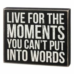 Hot Sale ✨ Primitives By Kathy Black & White 'Live For The Moments' Box Sign 💯