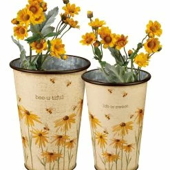Best deal 👍 Primitives By Kathy Yellow Floral Bee 'Life Is Sweet' Storage Bucket - Set Of Two ❤️