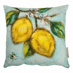Promo ❤️ Primitives By Kathy Blue & Yellow Lemons Throw Pillow 💯