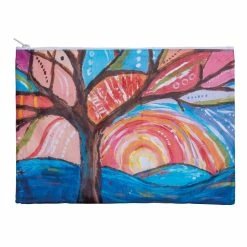 Wholesale 🤩 Primitives By Kathy Blue & Pink Tree Zip Folder 🔔