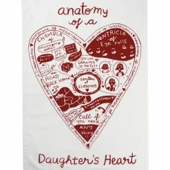 New 🤩 Primitives By Kathy White & Burgundy 'Daughter's Heart' Dish Towel 👏