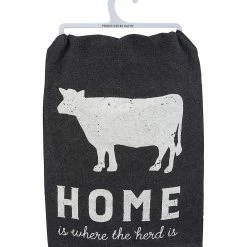 Cheap 🔔 Primitives By Kathy 'Home Is Where The Herd Is' Dish Towel 👏